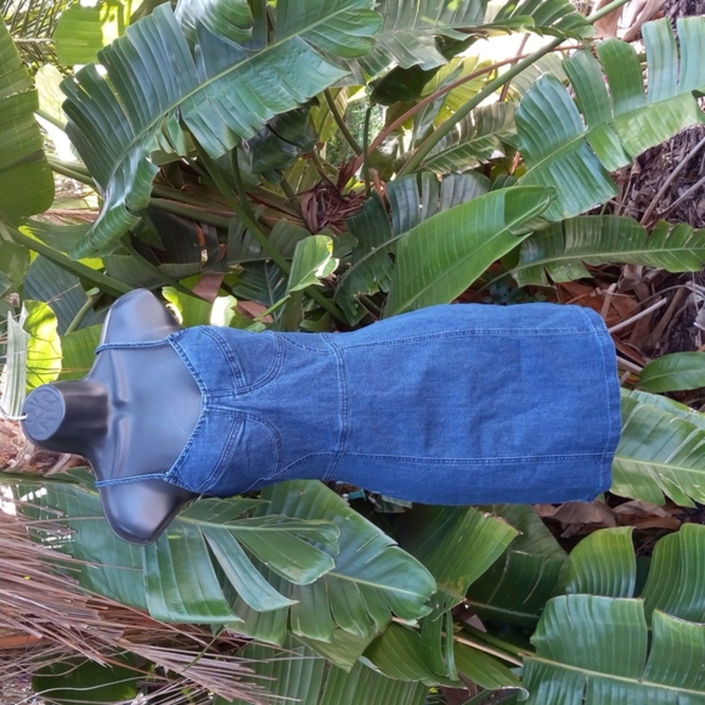 Denim slip pencil dress